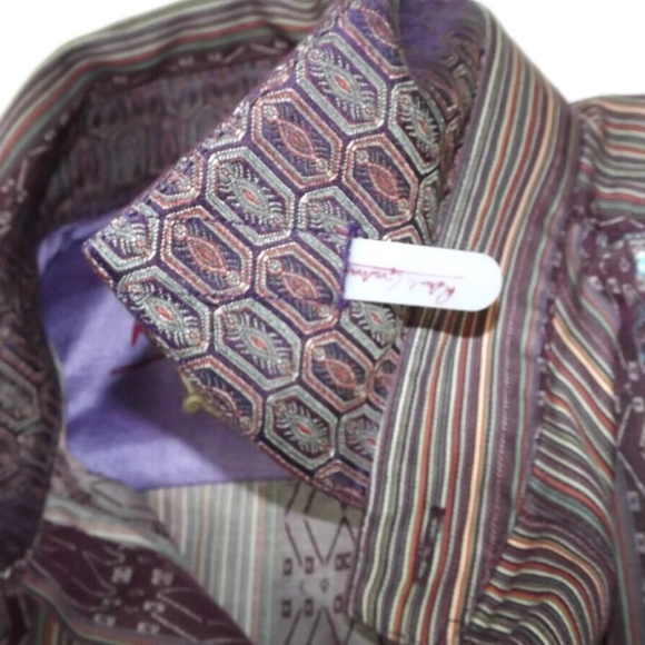 ROBERT GRAHAM  Shirt Size M Medium Purple Blend - Picture 3 of 8